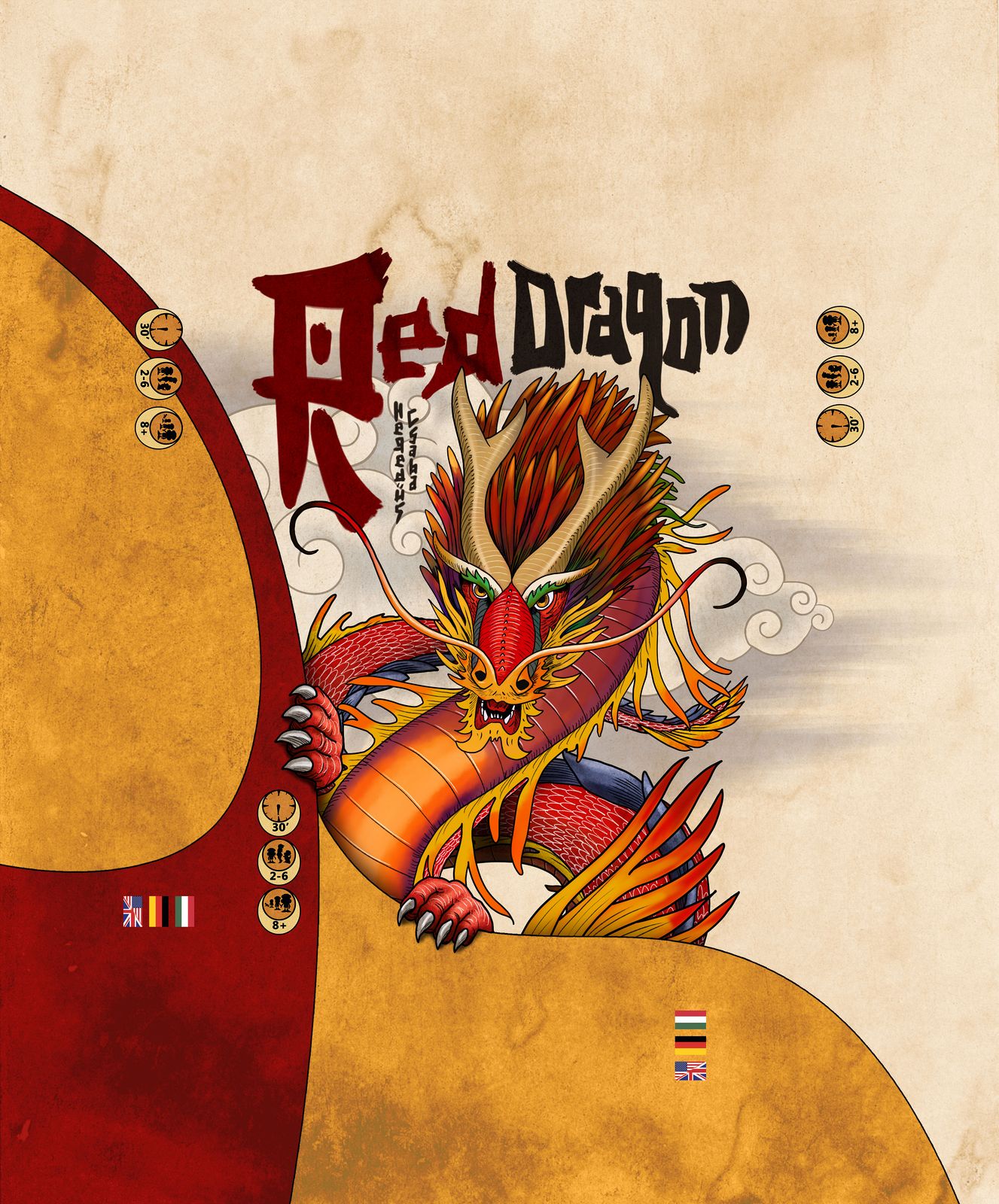 Pozsgay Műhely - grafika - illusztráció - Red Dragon társasjáték
